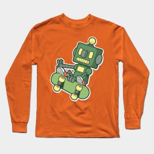 Skateboarding Robot Long Sleeve T-Shirt